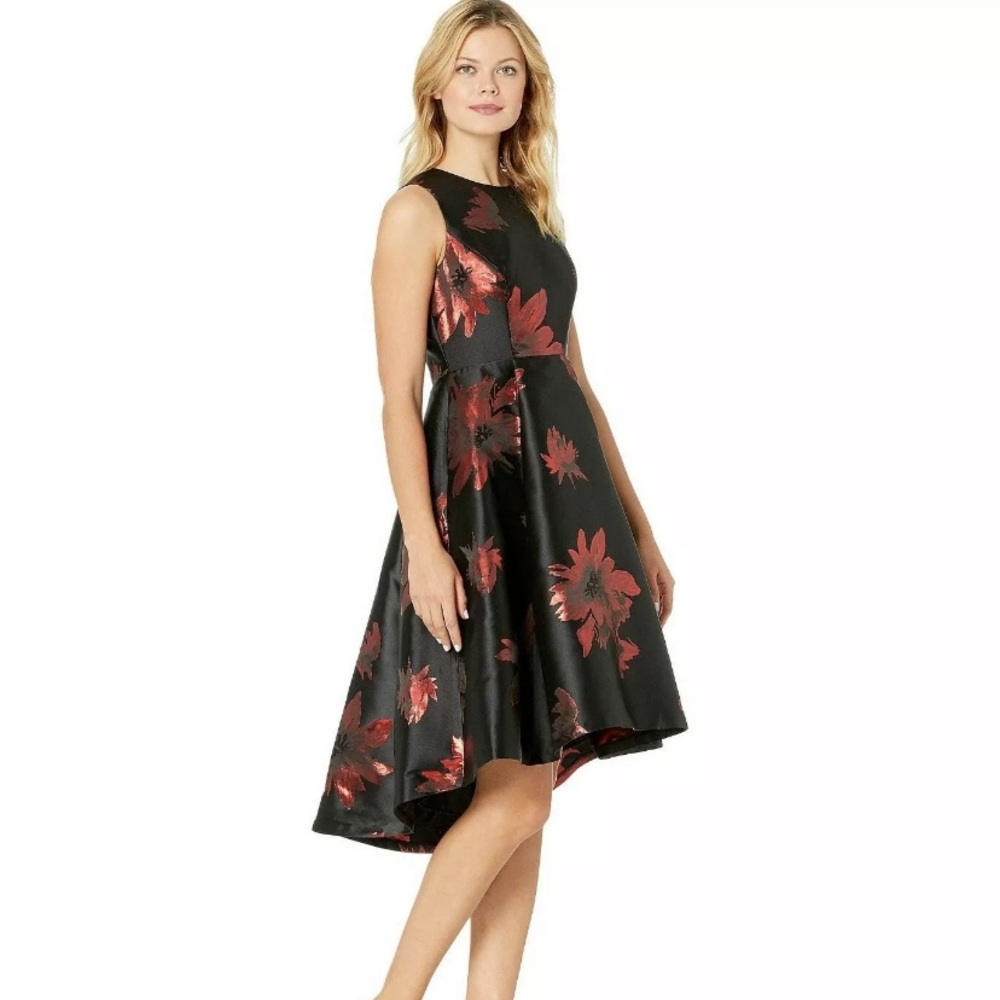 Calvin Klein NWT High-Low Floral Brocade Dress